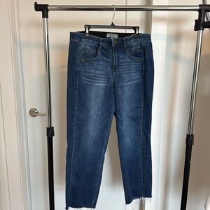 Wit & Wisdom AbSolution High Rise Slip Straight Crop Raw Hem Jeans